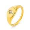 Novo Produto Transfronteiriço, Anel Cruz de Diamante Feminino Simples e de Alta Qualidade em Aço Titânio, Acessórios de Anel com Gravação Brilhante