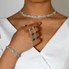 Set de Joyería Europeo y Americano Transfronterizo Personalizado Estilo Lujo Cadena de Garras Rhinestone Forma de Torcedura Juego de Tres Piezas para Mujeres Venta al por Mayor