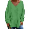 Otoño e Invierno Nuevo Ropa de Mujer de Comercio Exterior Transfronterizo Europeo y Americano Color Sólido Cuello Manga Larga Holgado Casual Cómodo Camiseta Top
