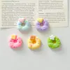 Adornos Pequeños Hechos a Mano de Resina DIY con Pegamento de Crema, Flores Simuladas, Donas en Forma de Corazón, Llaveros, Colgantes para Bolsos