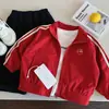 Chaqueta Infantil Bangcheng 2026 Otoño Nueva Llegada Niños Estampado de Dibujos Animados Cuello Solapa Chaqueta de Béisbol Niñas Ropa de Otoño para Bebés Top