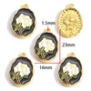 Colgante de Aleación de Esmalte Colorido Estilo Pintura al Óleo Flor de Lirio y Tulipán Charms Decorativos para Pulsera Collar DIY W662
