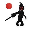 Dibujo Animado Diablo Halloween Divertido Adhesivo para Puerta Adhesivo para Ventana Utilería para Arreglo de Ambiente de Fiesta Sombrero de Bruja Letra Fieltro Adhesivo de Pared