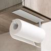 Suporte de Papel Toalha de Cozinha Prateleira de Armazenamento de Filme Plástico Suporte de Armazenamento de Parede Autoadesivo Sem Marcas Suporte de Papel em Rolo Sem Furos Suporte de Papel em Rolo