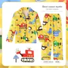 Pijamas para niños, Ropa de casa fina de manga larga para primavera y otoño para niños y niñas, de dibujos animados, talla mediana y grande