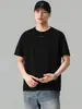 Camiseta de Verano 2026 de Manga Corta y Cuello Redondo Negra Blanca Beige Corte Holgado Con Etiqueta Sin Cuello