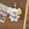 Chaveiro Criativo de Pelúcia Cachorro Pingente Versátil que Faz Barulho Boneca Coração Delicado Pingente para Mochila