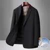 Terno Casual Masculino Forrado com Penas Lã Mistura de Acetato Outono Inverno Novo Negócios Slim Fit Tamanho Grande Terno Masculino