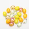Cuentas de vidrio de color galvanizado de jade de porcelana ovaladas ojo de buey de 9x12 mm transfronterizas accesorios para joyería DIY material para collares y pendientes
