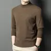 Suéter de Lana Puyuan 2025 Nuevo para Hombre Invierno Cuello Alto Casual Color Sólido Tejido Grueso Suéter Básico