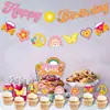 Nuevas Banderas y Pancartas de Decoración para Fiesta de Cumpleaños Feliz con Temática Hippie Bohemia de Amazon