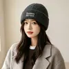 Estilo Coreano Marca da Moda ins Chapéu de Tricô Outono Inverno Mulheres Estudantes Casais Bordado Letra Lã Quente Frio Chapéu Cobertura de Cabeça Chapéu Homens