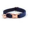 Collar para Gato Mascota Grabado Antiperdida Ajustable Británico Corto Hermoso Corto Azul Gato Campana Collar de Cuello Hebilla Oro Rosa