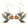 Aretes de Halloween Lindo Dibujo Animado Perro Fantasma Rana Gato Mariposa Esqueleto y Hongo Aretes Acrílicos