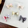 Grampo de Cabelo Retrô Coreano de Acetato com Pérolas Presilha Bico de Pato Moda Franja Lateral Acessório de Cabelo Adorno de Cabeça