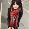 Bufanda a Cuadros Atmosférica JK para Mujer, Otoño e Invierno Engrosada Cálida Versátil Estilo Coreano Estudiante Subcultura Calentador de Cuello para Pareja