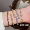 ¡Diseño estrellado de estilo europeo! Pulsera de corazón con gota de agua de circonita, estilo de lujo ligero y exquisito, joyería versátil de alta gama nicho para mujer