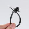 Abraçadeira de nylon autotravante com cabo de aço fixo com abraçadeira grossa de plástico preto resistente à corrosão com ponto