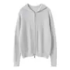Suéter Cardigan Tricotado com Capuz Torcido Casual Solto Outwear de Outono e Inverno Suéter de Cashmere para Mulheres 100% Cashmere Puro