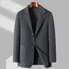 Novo terno de lã de alta qualidade dupla face outono e inverno para homens, casaco de lã casual masculino sem caxemira, moderno