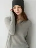 Suéter de Cachemira para Mujer Cuello en V Diseño con Abertura Otoño Invierno Nuevo Versátil Adelgazante Capa Interior Capa Base Ropa de Punto