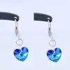 Nuevos Pendientes Largos para Mujer con Corazón de Océano y Cristales Azules Elegantes Chapados en Plata Pendientes al por Mayor