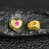 S925 Prata Banhado Antigo Francês Ouro Martelo Padrão Multi Tesouro Amor Buraco Reto Pequenos Acessórios DIY Design Original Pequenos Acessórios em Forma de Coração