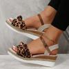 Sandalias nuevas 2024 transfronterizas en stock para mujer, con suela de cuerda de cáñamo y lazo, ligeras, informales, con plataforma y boca de pez.