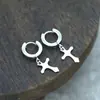 Pendientes de Acero Inoxidable con Forma de Cruz y Pendientes para Hombre de Estilo Callejero Moderno, Estilo Cool Ins Japonés y Coreano, Pendientes de Borla de Gama Alta, Venta Directa