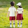 Uniforme Escolar para Alunos do Ensino Fundamental Roupas de Verão Jardim de Infância Roupas de Jardim Conjunto de Duas Peças Novo Roupas de Classe para Meninos e Meninas Traje de Performance para o Dia das Crianças