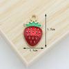 Accesorios de joyería DIY, colgante de aleación con forma de gota de fresa, manzana, fruta, planta, collar, pulsera, pequeños accesorios, llavero