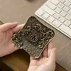 Soporte para incienso de aleación con diseño floral tallado, quemador de incienso de estilo chino tradicional, quemador de incienso horizontal estilo antiguo, soporte para varillas de incienso, soporte para incienso, pieza decorativa