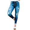 Direto da fábrica 2022 outono novo jeans de perna rasgada calças femininas lavadas com seios lápis calças casuais femininas