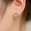 Pendientes de plata 925 con carita sonriente, temperamento de Corea del Sur, diamantes huecos, sonrisa, exquisitos pendientes pequeños, dulces pendientes que combinan con todo.