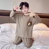 Roupa infantil, conjunto casual de outono para meninos, para crianças maiores, coleção outono/primavera 2026, conjunto de pijama de caimento solto, conjunto de duas peças, disponível para dropshipping, estilo moderno