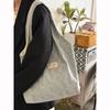 Bolsa de Lona Denim con Lazo Estilo Coreano Nueva Gran Capacidad Bordada Viajera Estudiante Clase Hombro Tote
