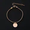 Estilo Europeo y Americano Acero Inoxidable Material en Blanco Pulsera Metálica Sencilla de Moda Pulsera de Cadena de Bolas de Acero Inoxidable Impresión de Color Láser UV
