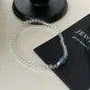 Pulsera de Plata de Ley S925 con Bolas Redondas de Turmalina de Colores y Cristales de Vidrio, Estilo Sencillo y de Alta Gama, Versátil y Apilable