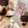 Jardim de Rosas Estilo Francês Pintura a Óleo Estilo Menina Pérola Flor Presilha de Cabelo Alta Elasticidade Trançada Exquisita Faixa de Cabelo de Fada
