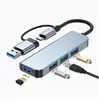 Hub de Expansión de Ocho en Uno con Doble Puerto USB Tipo-C Lector de Tarjetas Múltiples para Laptop Transmisión de Alta Velocidad
