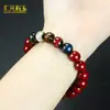 Pulseira de Areia de Cristal com Contas de Vidro Cor de Cinza Design DIY, Pulseira Unissex com Carimbo Dourado dos Cinco Elementos para Ano de Nascimento