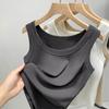 Camisola para mujer 2025, nueva camiseta de base fina con cubierta Sufu para mujer, elegante top interior ajustado sin mangas