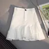 Saia jeans irregular para mulheres, nova moda verão 2026, curta, cintura alta, modeladora, linha A, bodycon