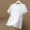 Camiseta Esportiva Masculina de Seda Gelada, Manga Curta, Secagem Rápida, Respirável, Fresca, Casual de Luxo Leve de Verão, Gola Redonda, Solta, Versátil, com Mesh