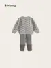 Ropa para Niños Youbao Conjunto para Niñas Primavera y Otoño Nuevo Suéter Cardigan con Lazo y Leggings de Patchwork Conjunto de Dos Piezas Infantil Moderno