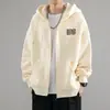 Moletom cardigã masculino para primavera e outono, jaqueta casual moderna para estudantes do sexo masculino, jaqueta bomber estampada de designer