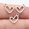 13x12mm 0,43g Cor Prata Antiga Popular Material DIY na Europa e América Pingente de Coração Vazado