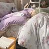 Estilo Ins Kapok Como Nube Hilo Arrugado Estampado Litera de Dormitorio Juego de Tres Piezas para Estudiantes Funda de Edredón de 1.8m Sábanas
