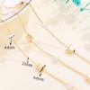 Cadena de perlas redondas blancas puras con forma geométrica de oro real de 14 quilates bañada en cobre, ideal para hacer pulseras, collares, horquillas y borlas.