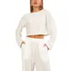Trajes de Mujer Europeos y Americanos Nuevos Primavera/Verano 2026 Transfronterizos, Estilo de Moda y Sencillo, Corte Ajustado, Suéter Holgado, Mangas Largas, Pantalones Largos